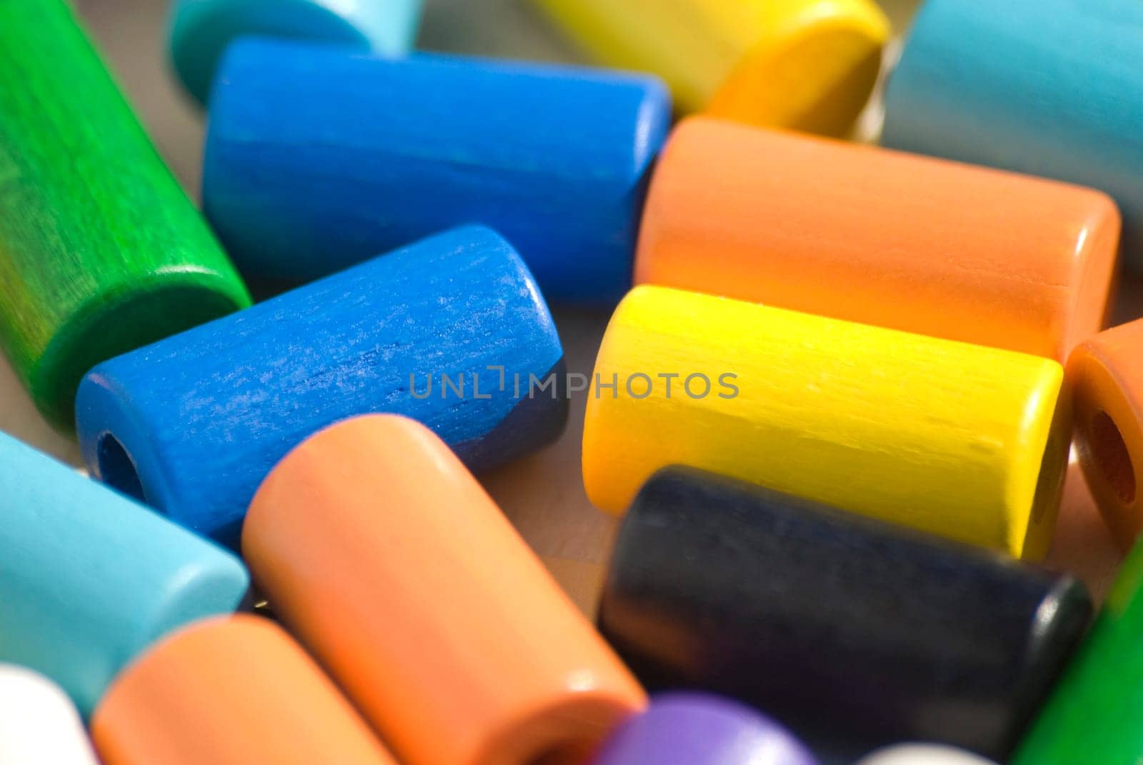 Colorful wooden game pieces