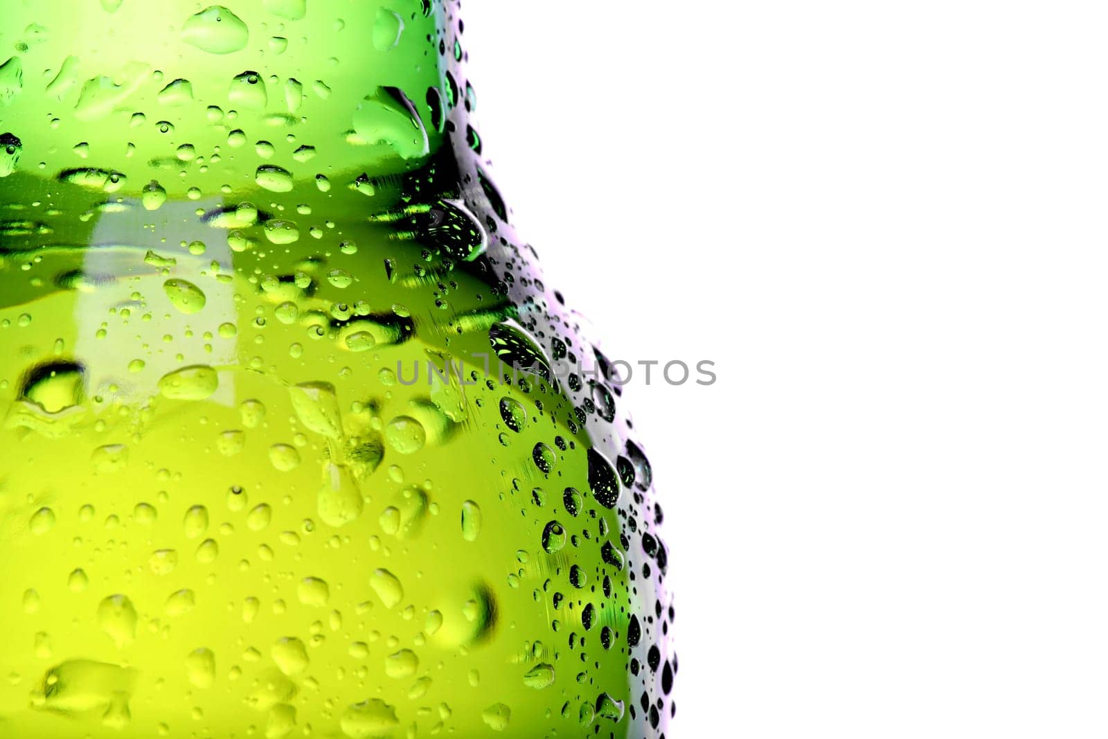 wet beer bottle abstract