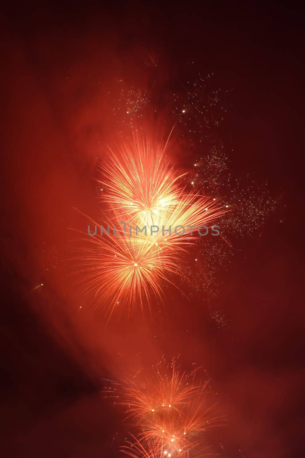 nice fireworks on dark sky