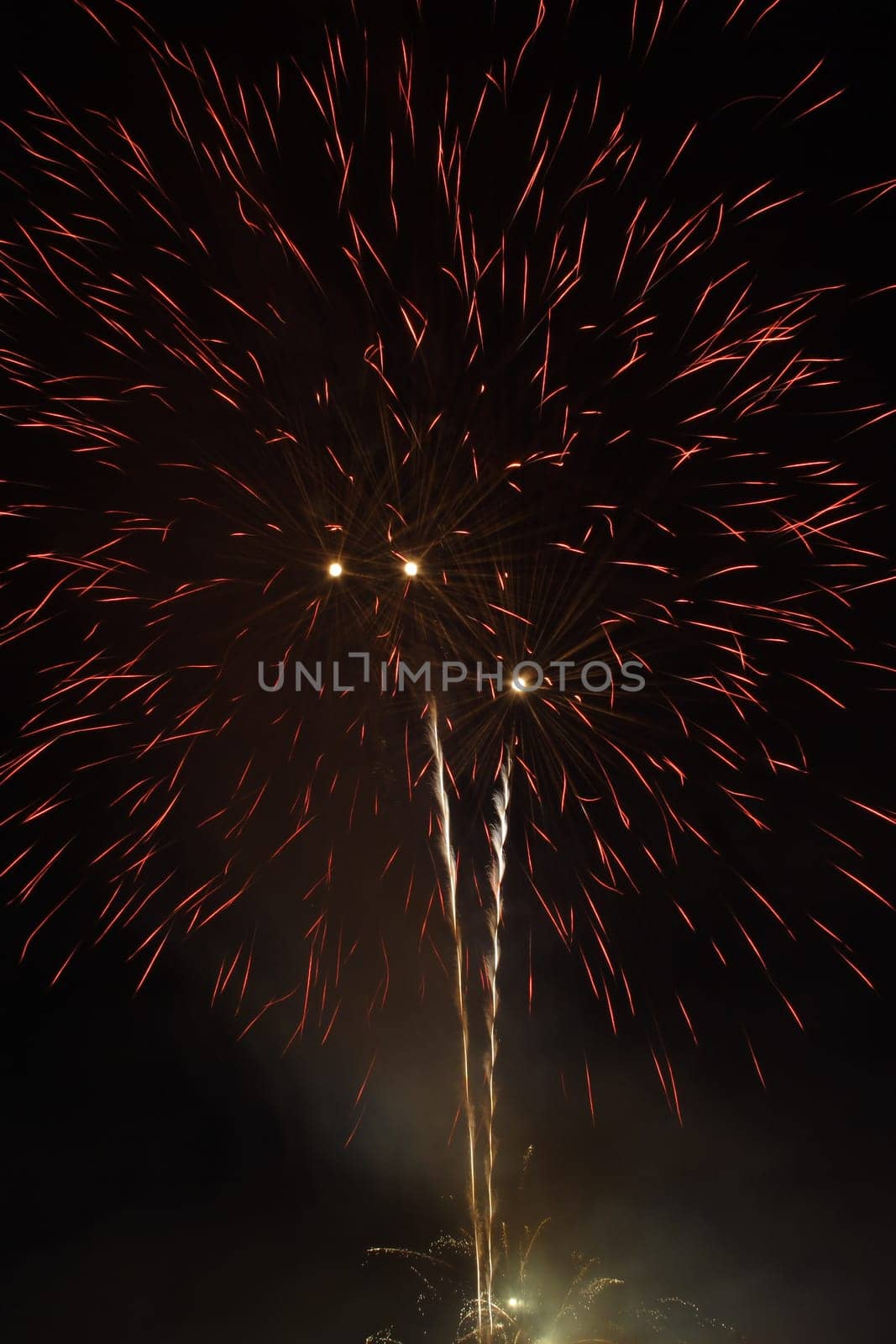nice fireworks on dark sky