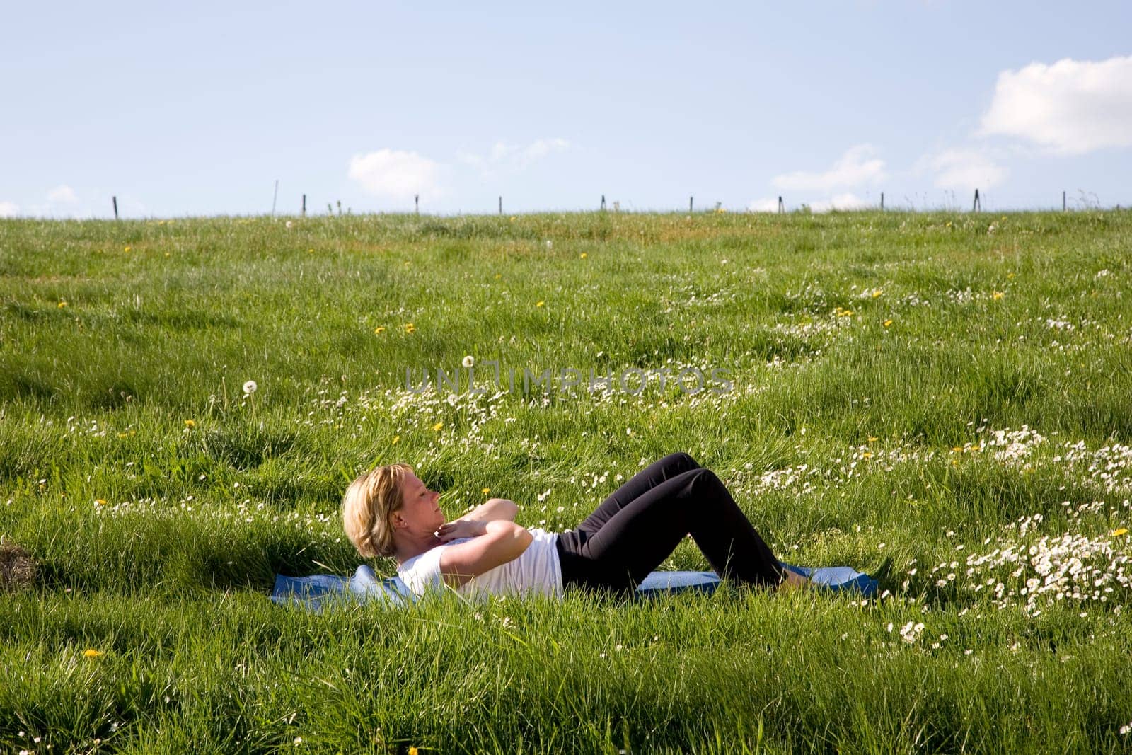 Woman doing abdominal exercises