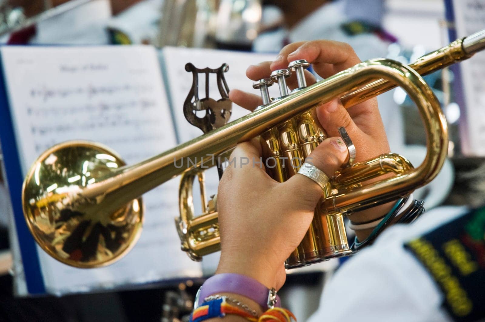 Musician playing the trumpet