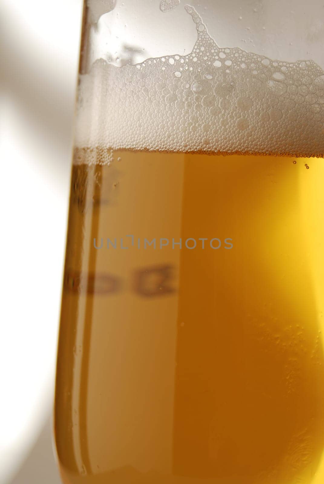 glass of beer on grey background