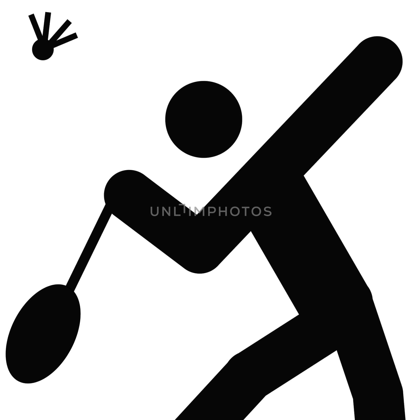 logo of badminton, black silhouette of a