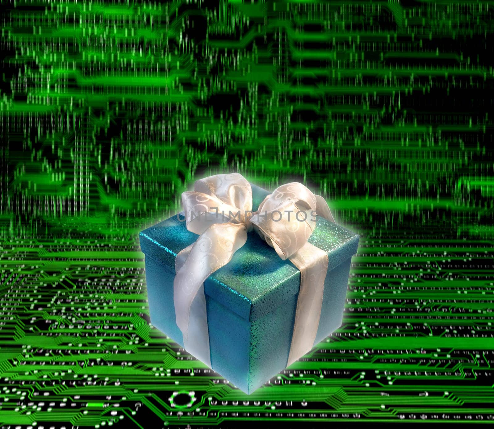 Gift box on circuit board