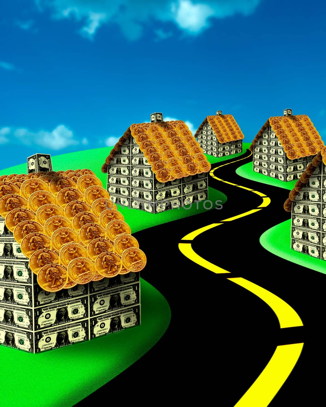 Digitally Generated Image of suburban