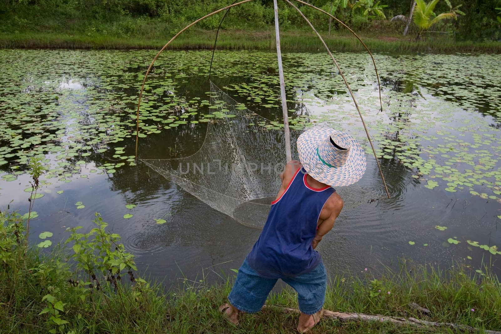 Fishing with net,Asia