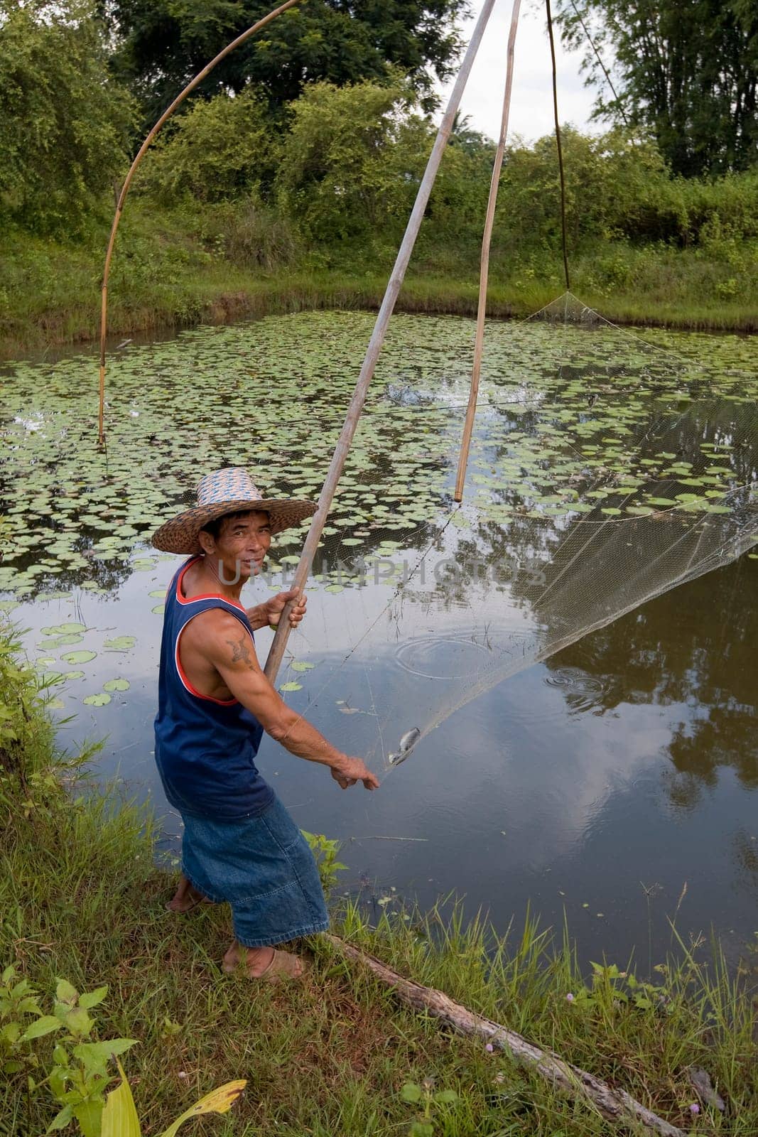 Fishing with net,Asia