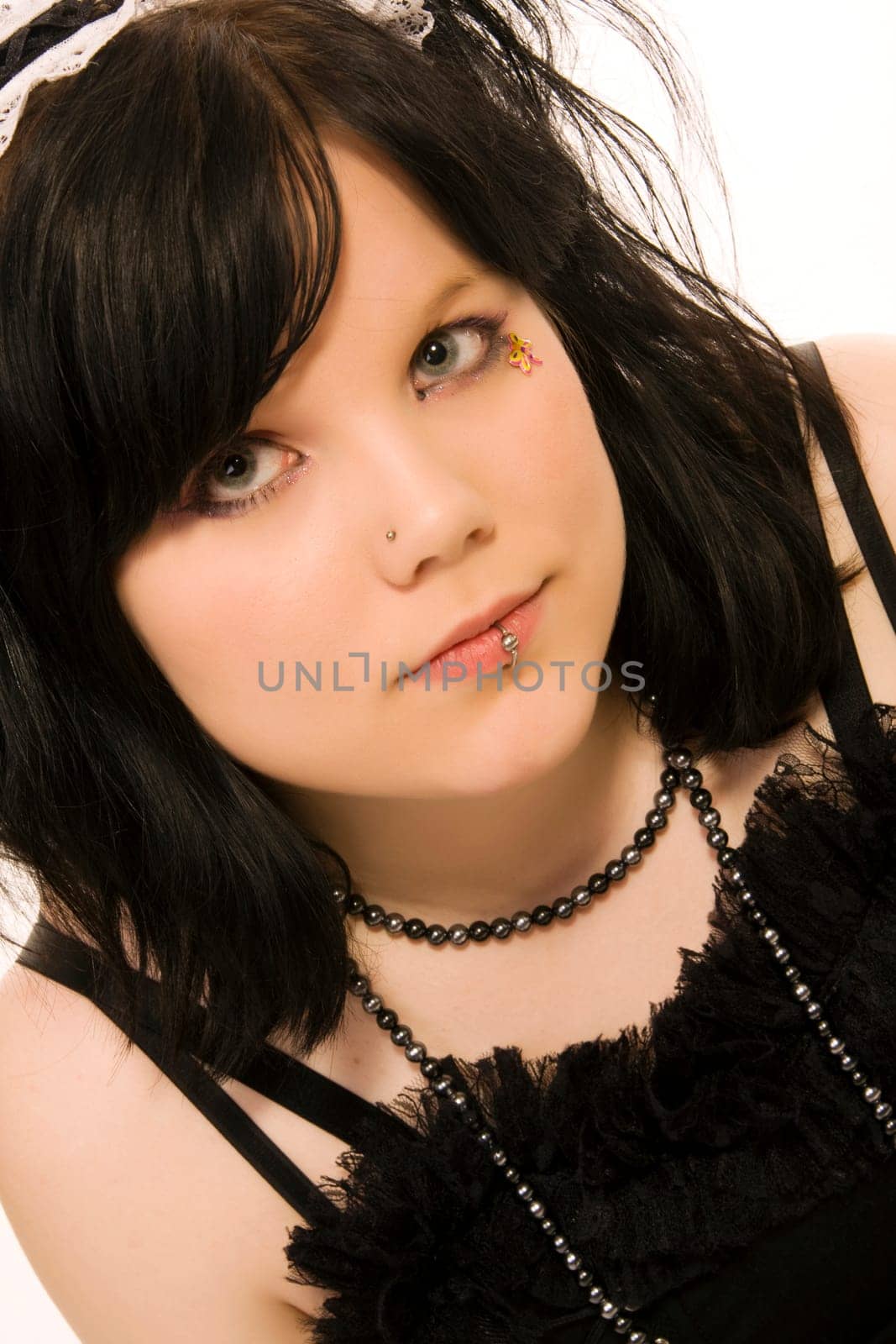 pierced girl of gothic style