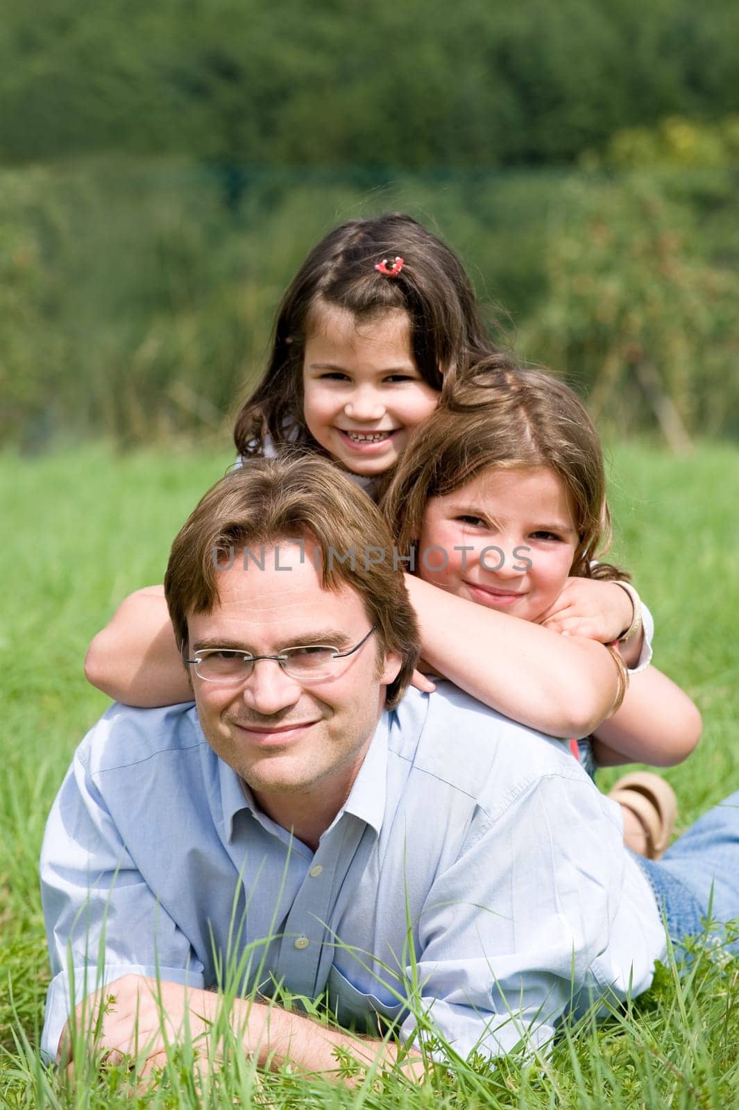 Father and daughters