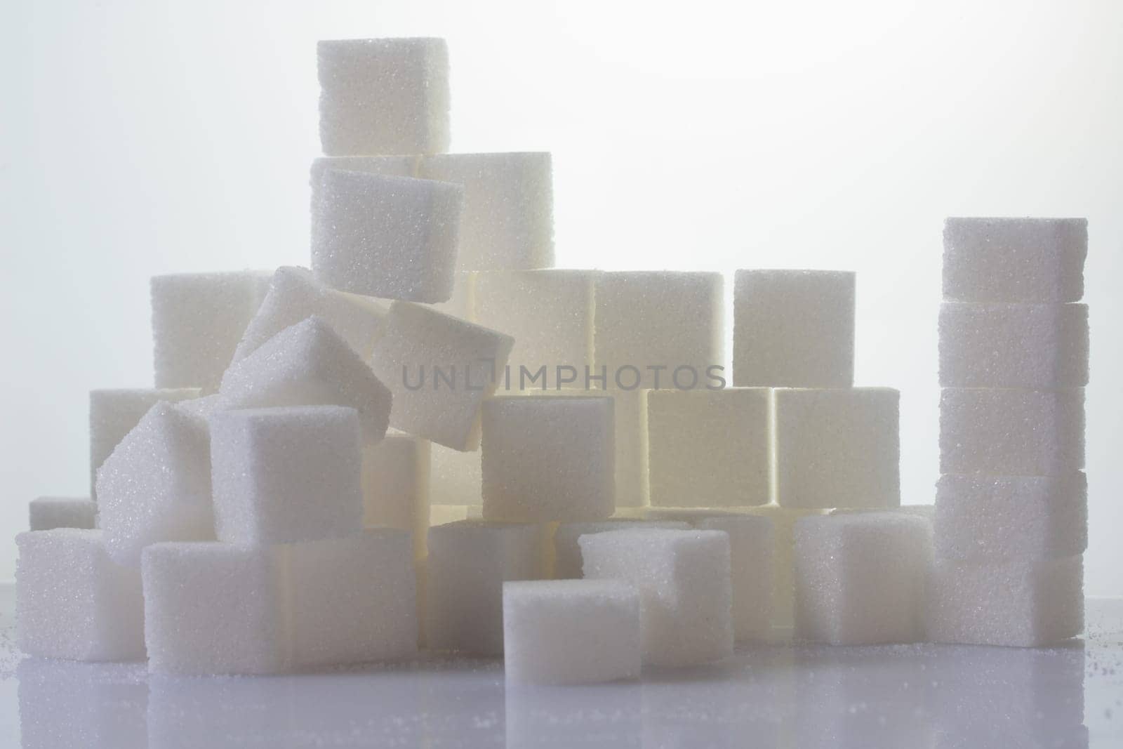 Sugar cubes stacked