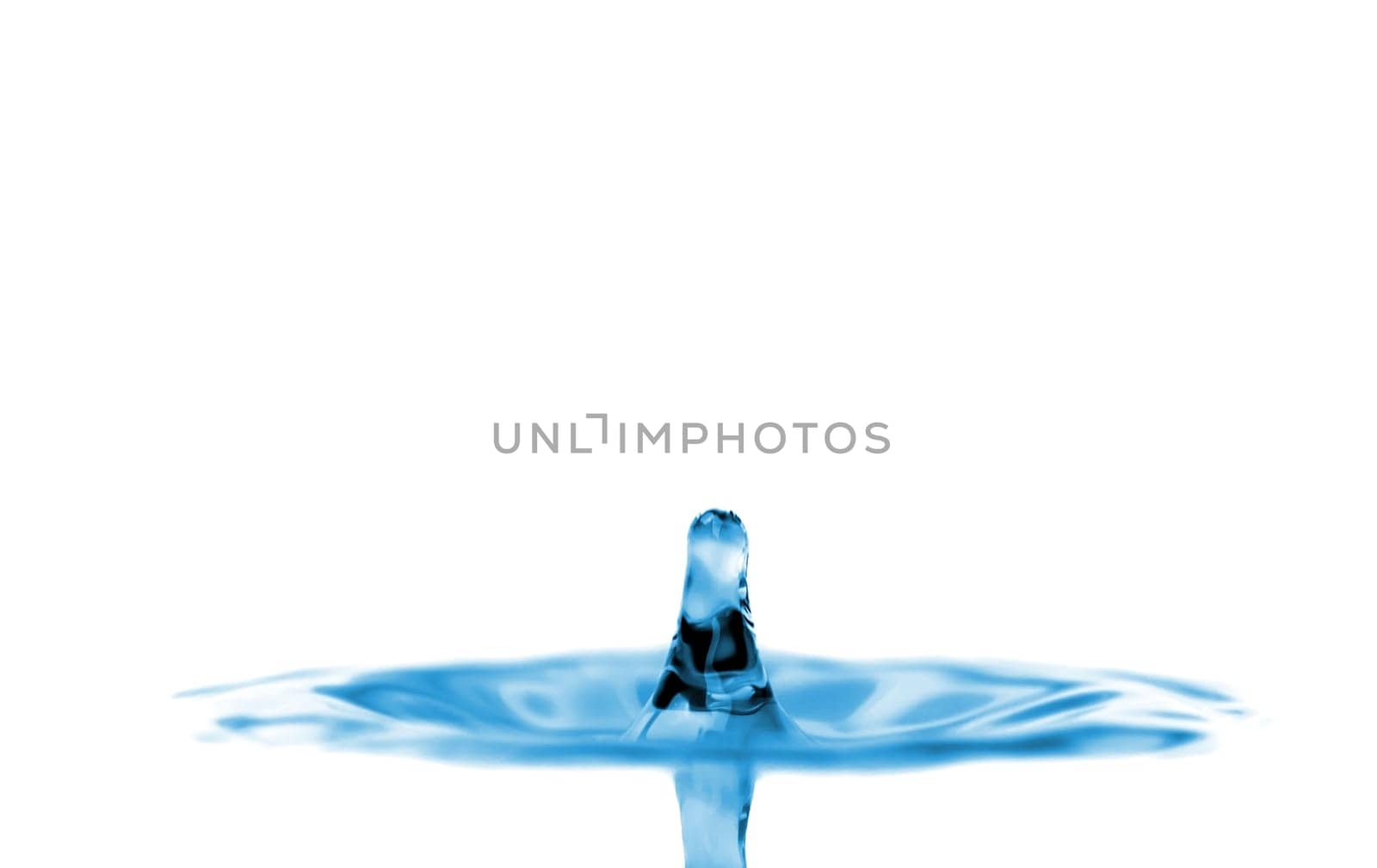 Blue water tower isolated over white