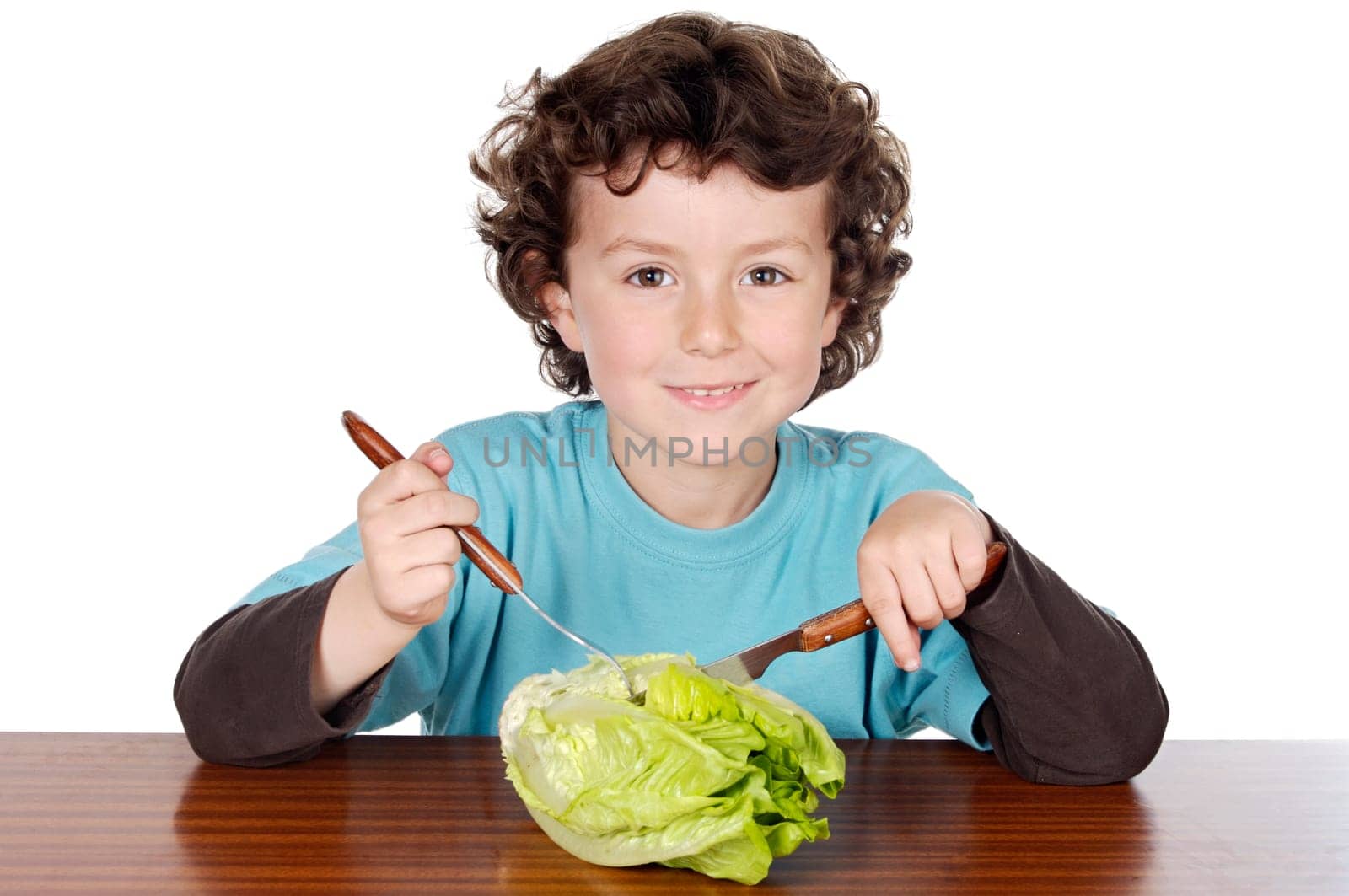 Healthy child eating