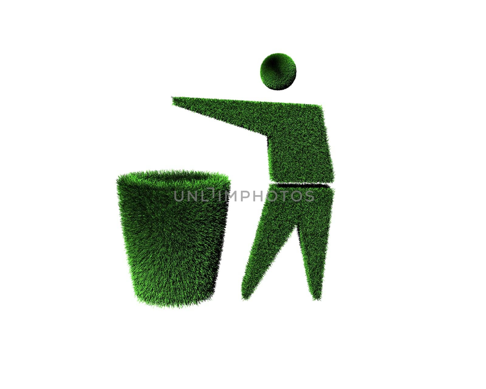 trash can and man