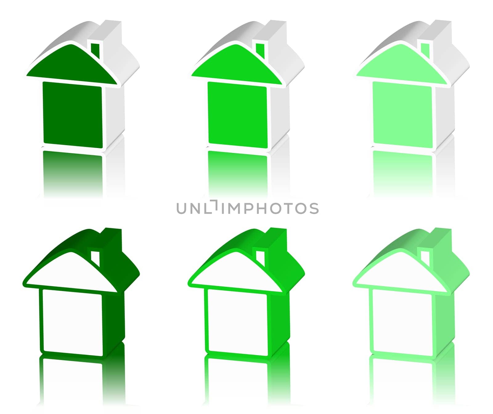 green logo of house