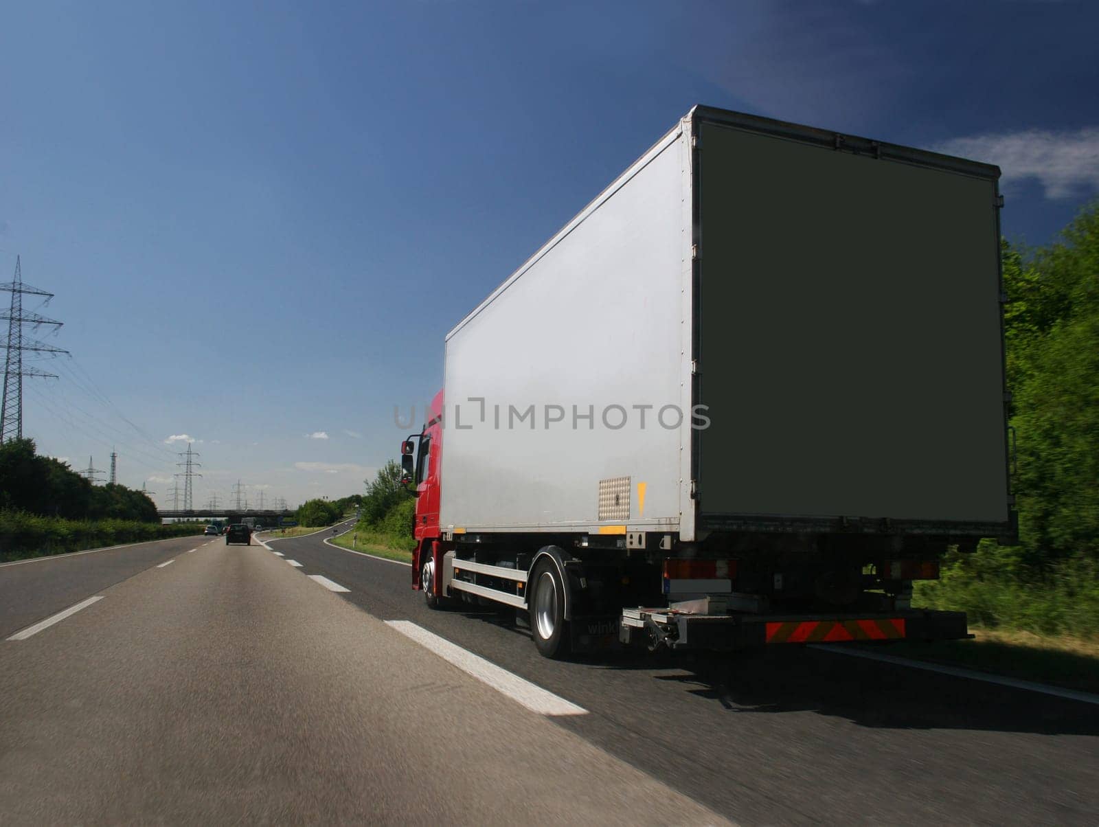 Truck on highway exit