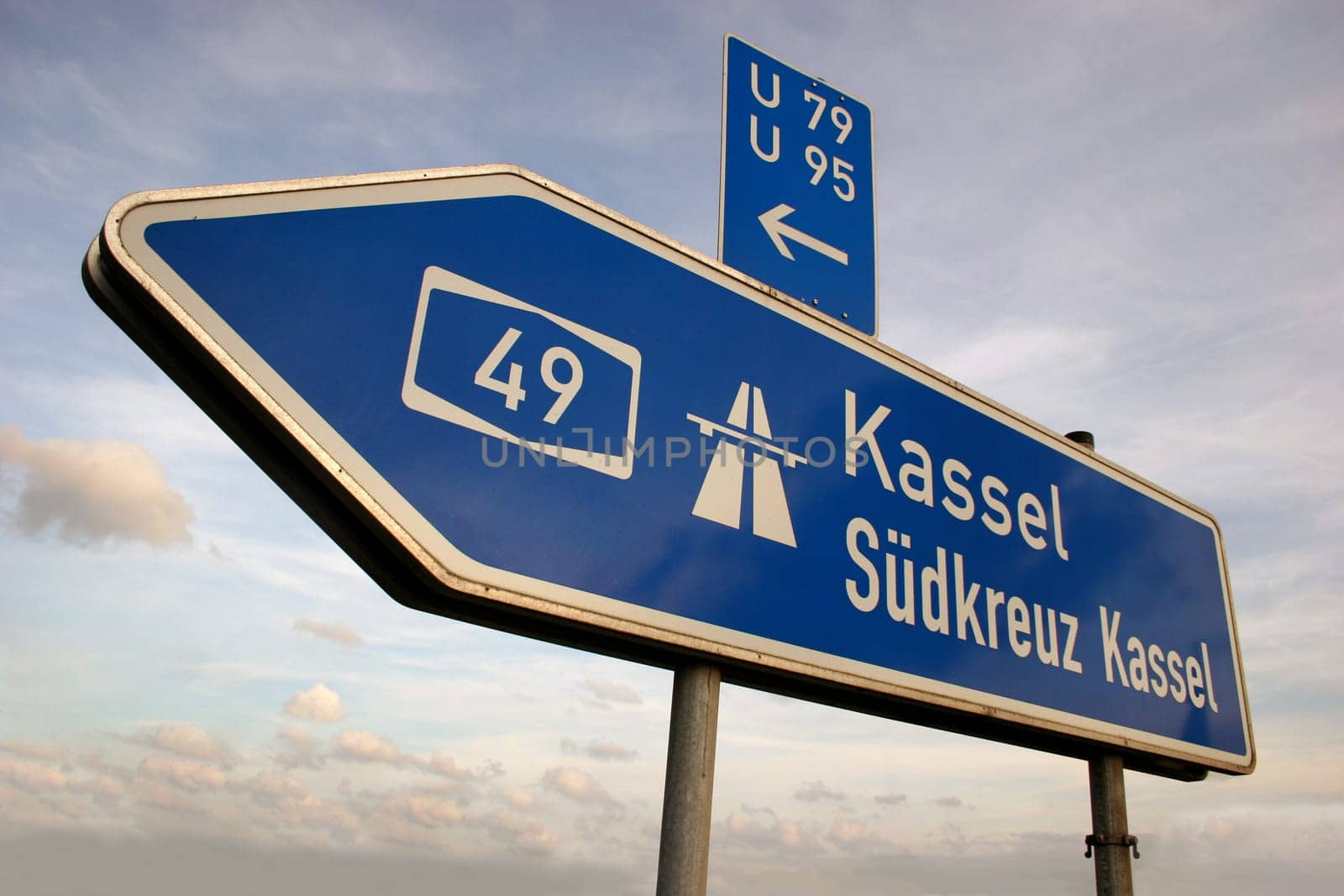 Motorway sign in the direction of Kassel