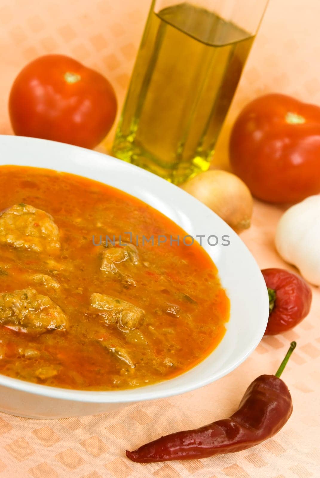 Goulash soup with meat