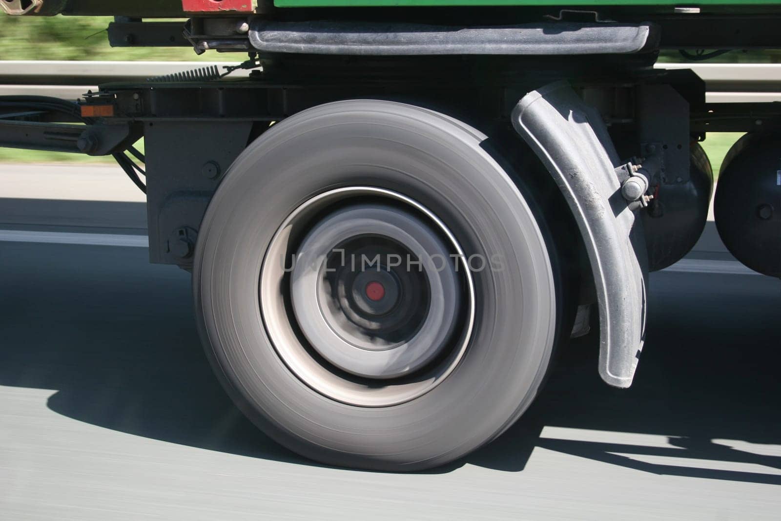 Truck tires in motion