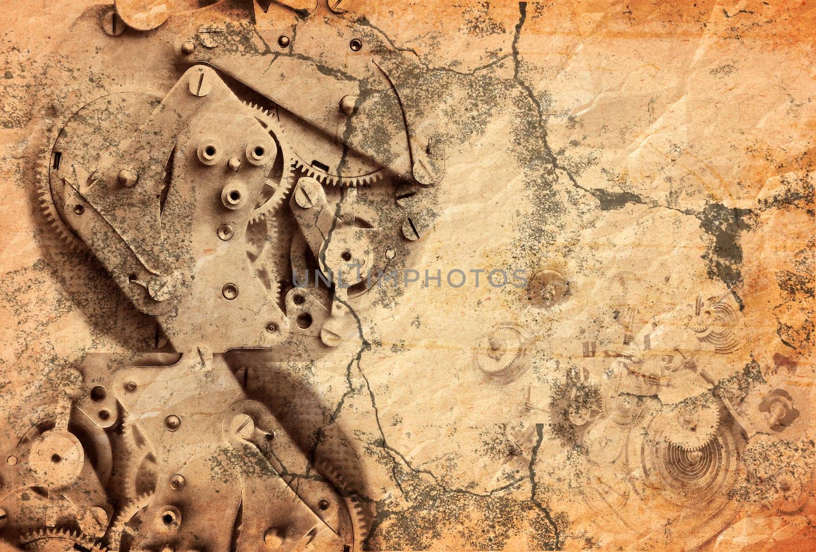 broken time in grunge style