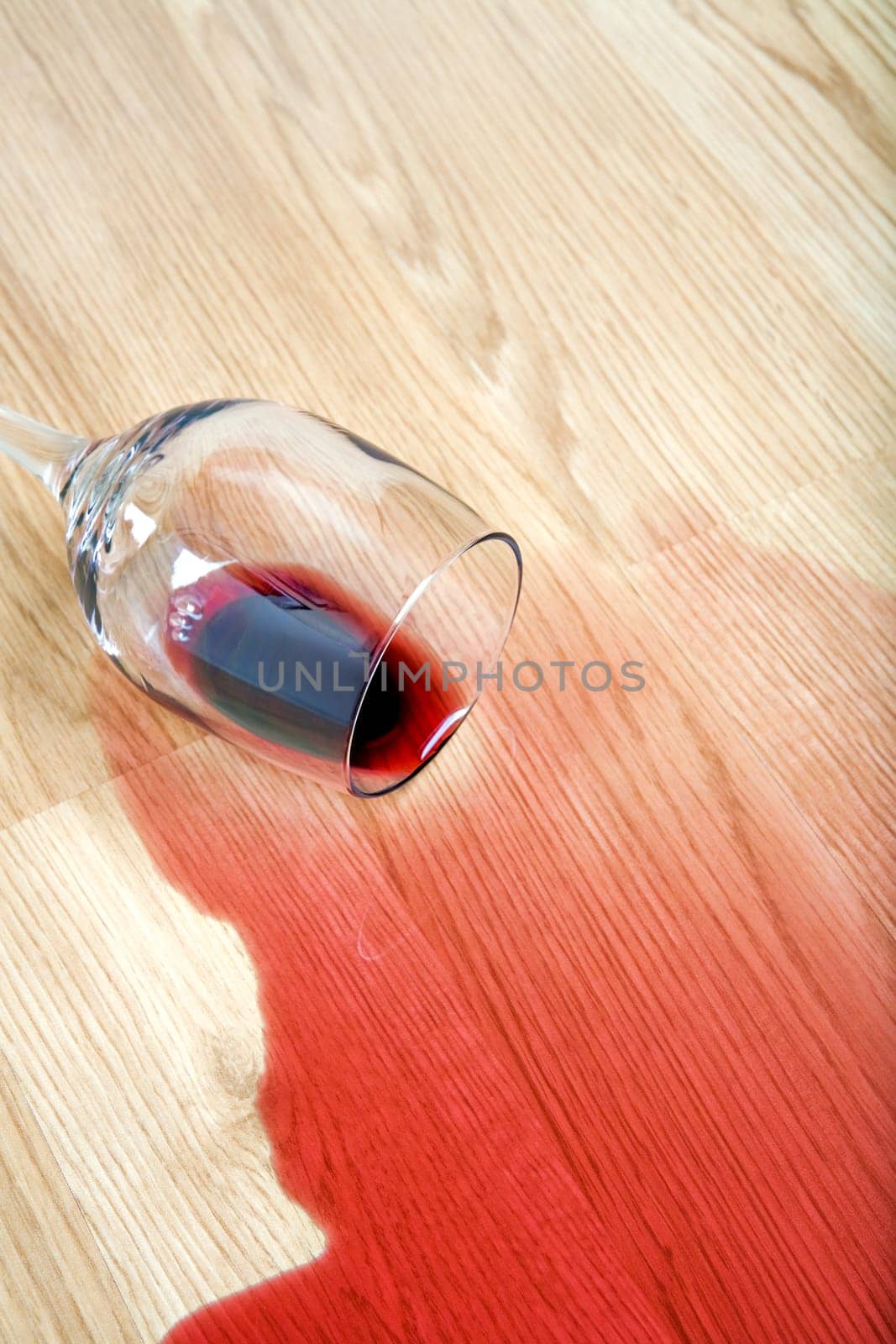 wine spilled on floor