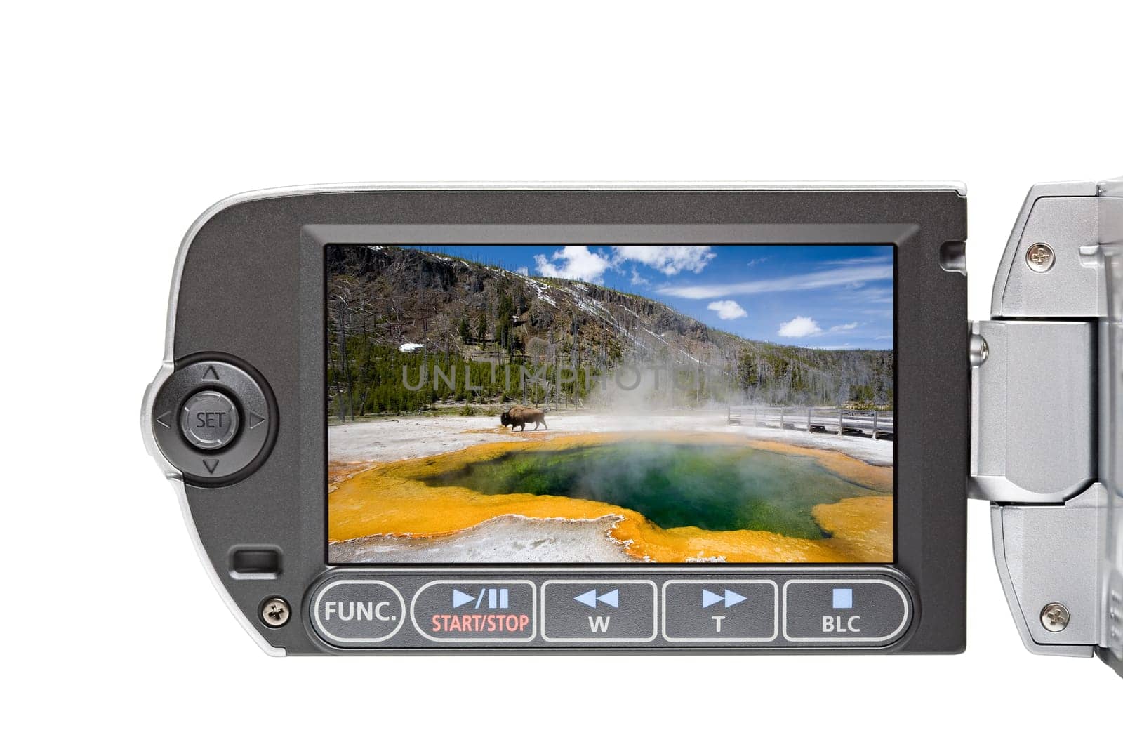 camcorder LCD menu isolated