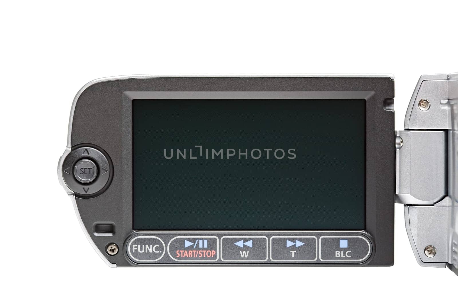 camcorder LCD menu isolated
