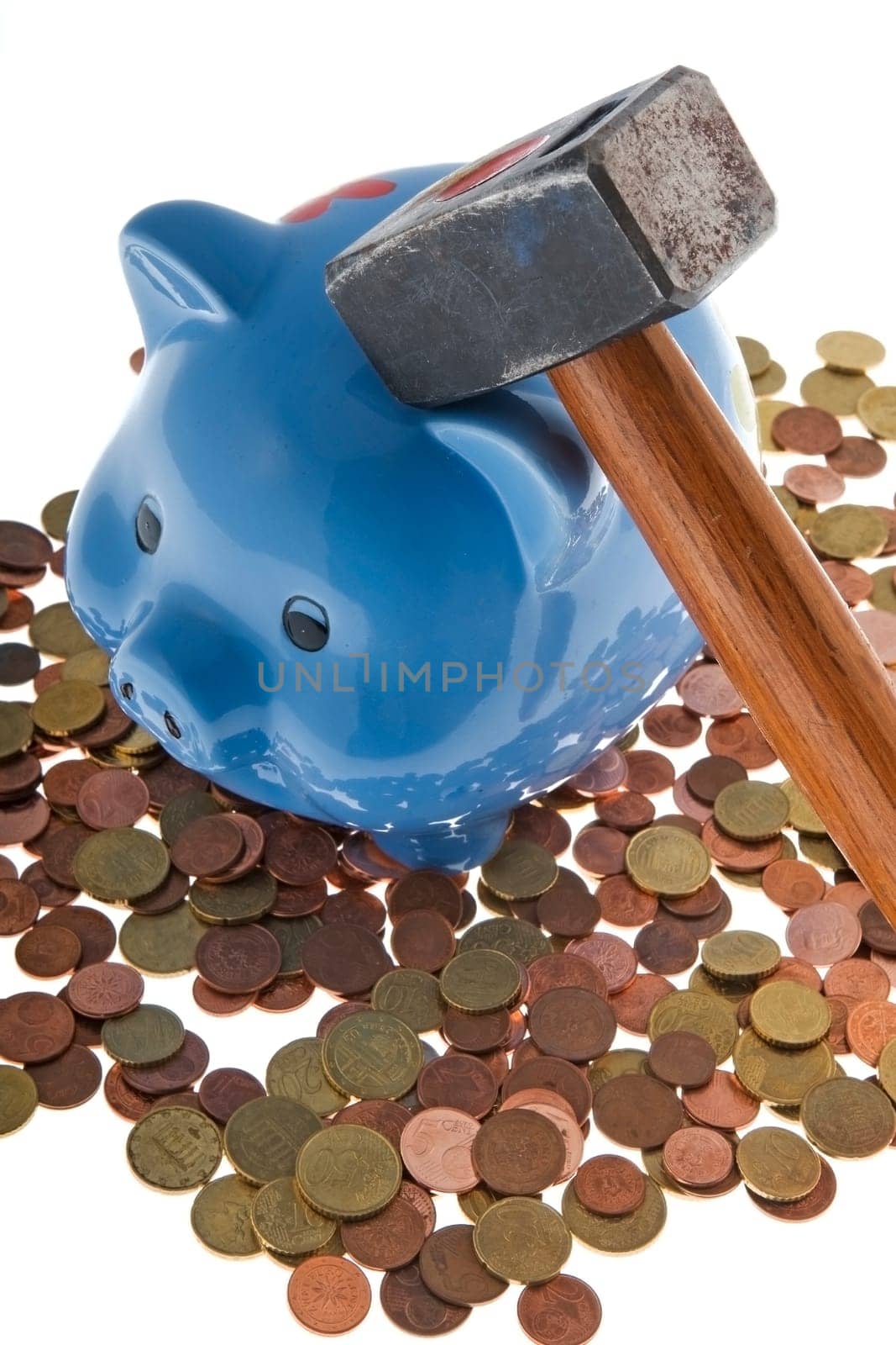 Hammer smashes piggy bank