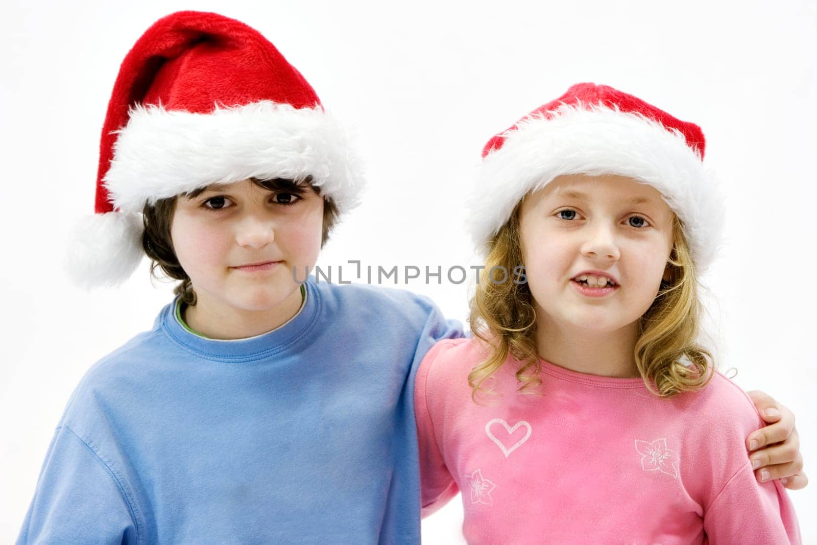 Children with Santa hats