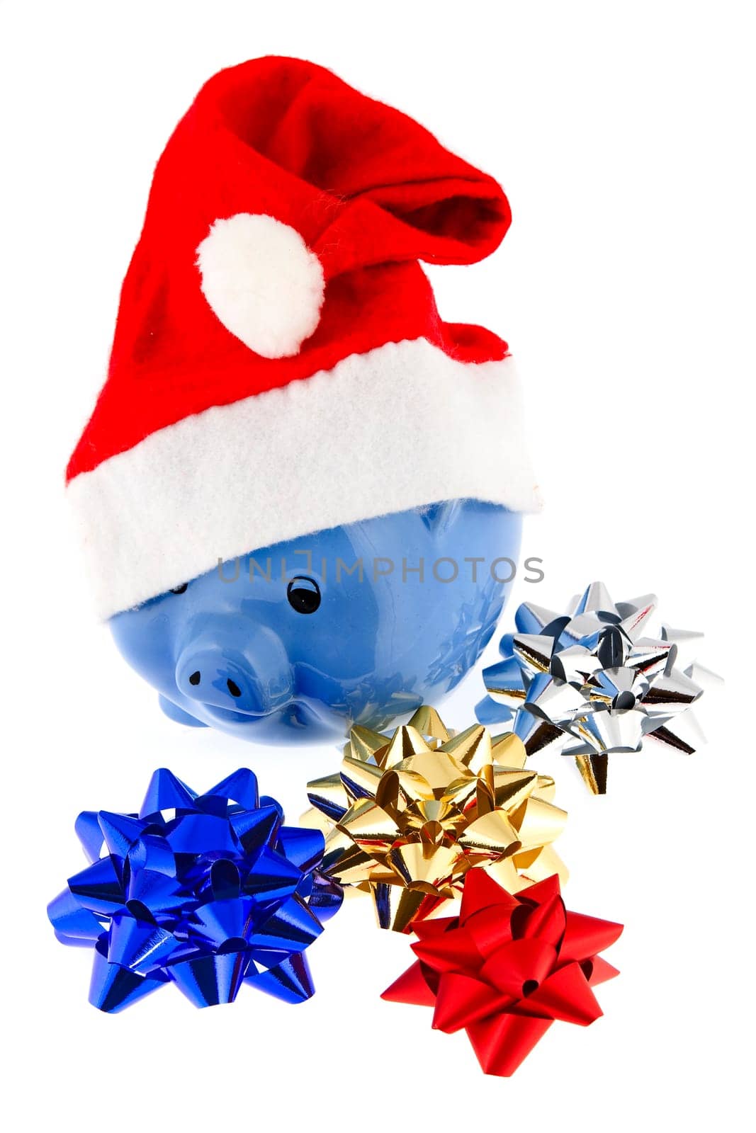 Santa hat with piggy bank
