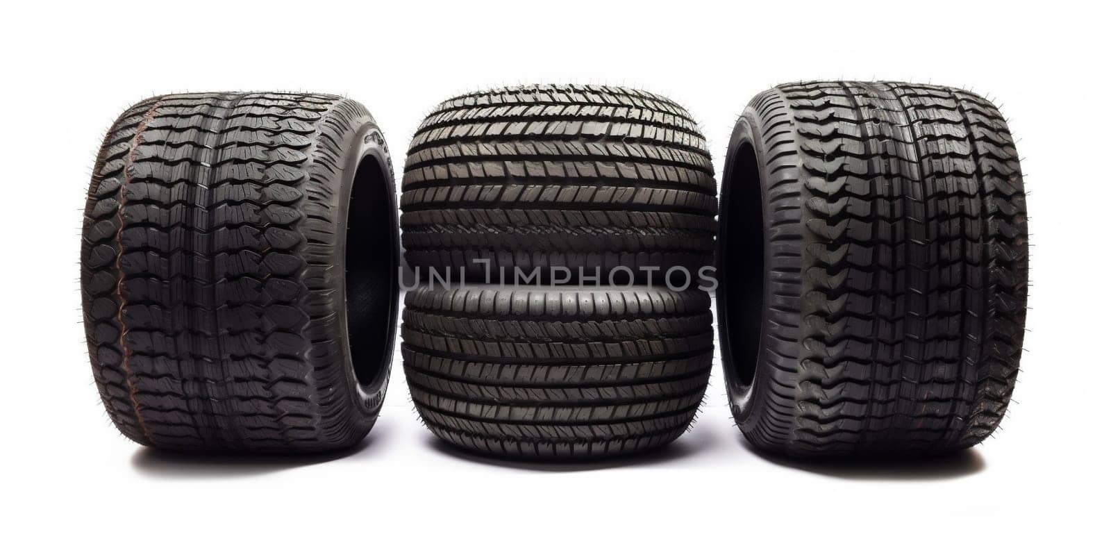 tire auto rubber track object wheel automobile car background isolated tyre. Generative AI. by Vichizh
