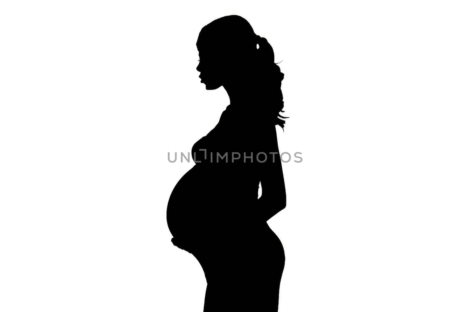 A black silhouette of a pregnant woman. by MP_foto71