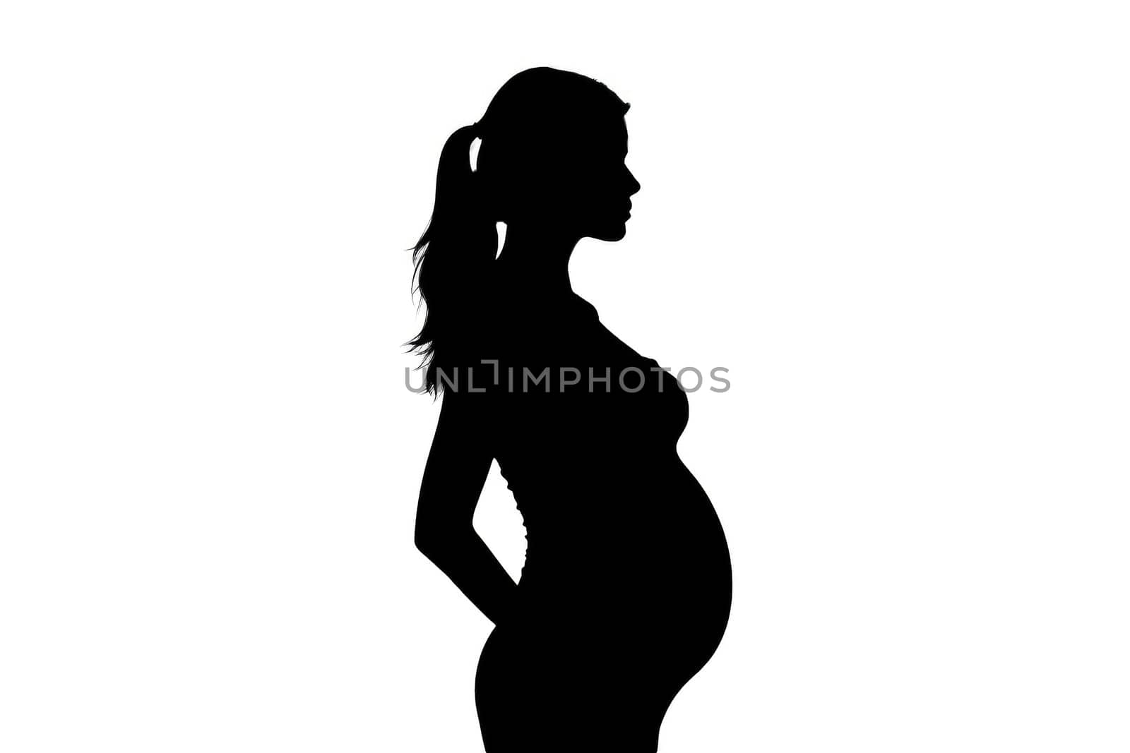 A black silhouette of a pregnant woman. by MP_foto71
