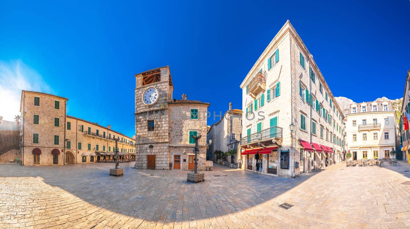 Town of Kotor stone square panoramic view by xbrchx