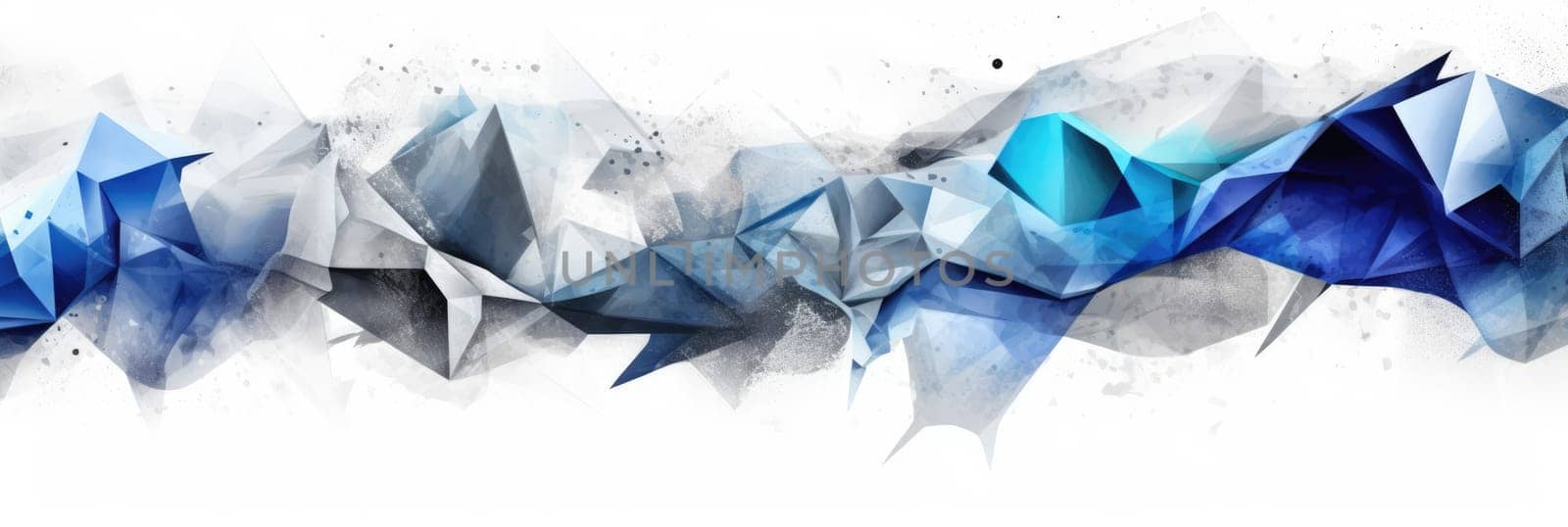 Abstract watercolor artwork mixed with buzzy geometric shapes for background of social media banner generative AI image