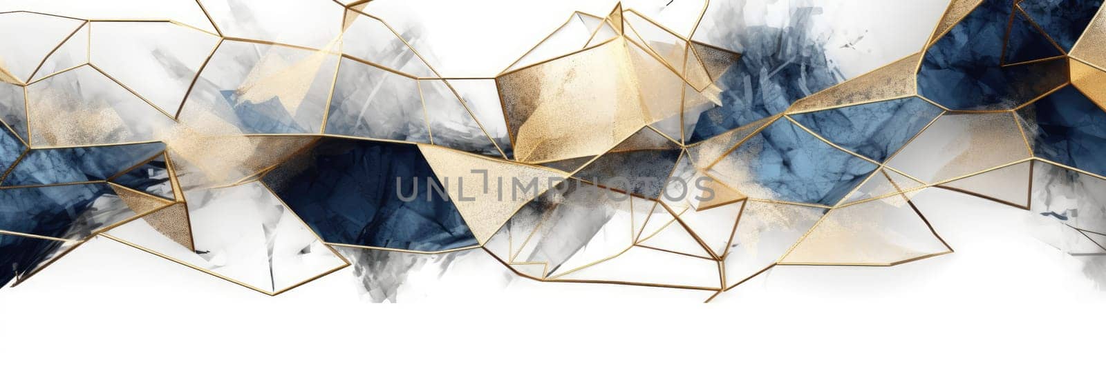 Abstract watercolor artwork mixed with buzzy geometric shapes for background of social media banner generative AI image