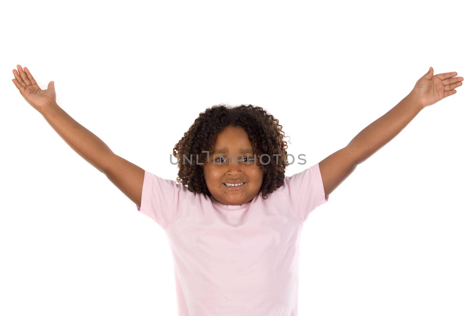 African girl with her arms outstretched