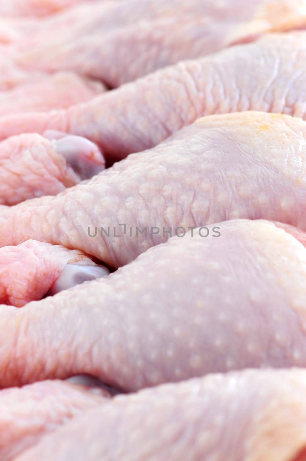 Raw chicken drumsticks