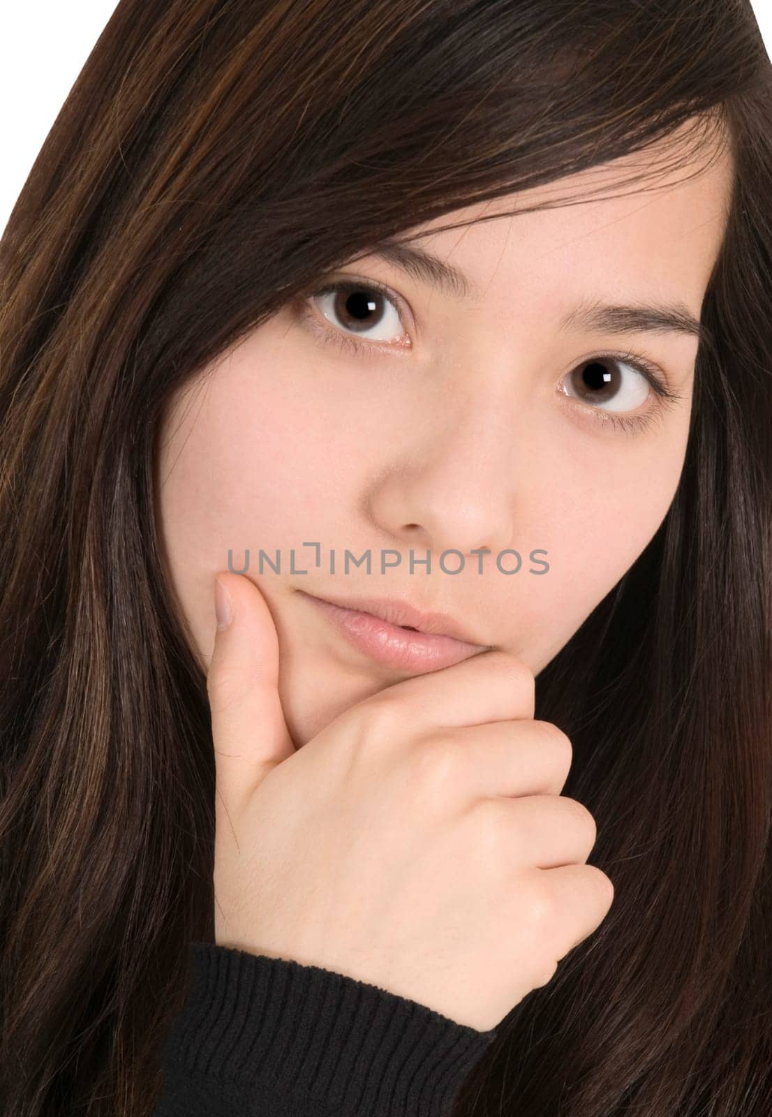 young woman pensive