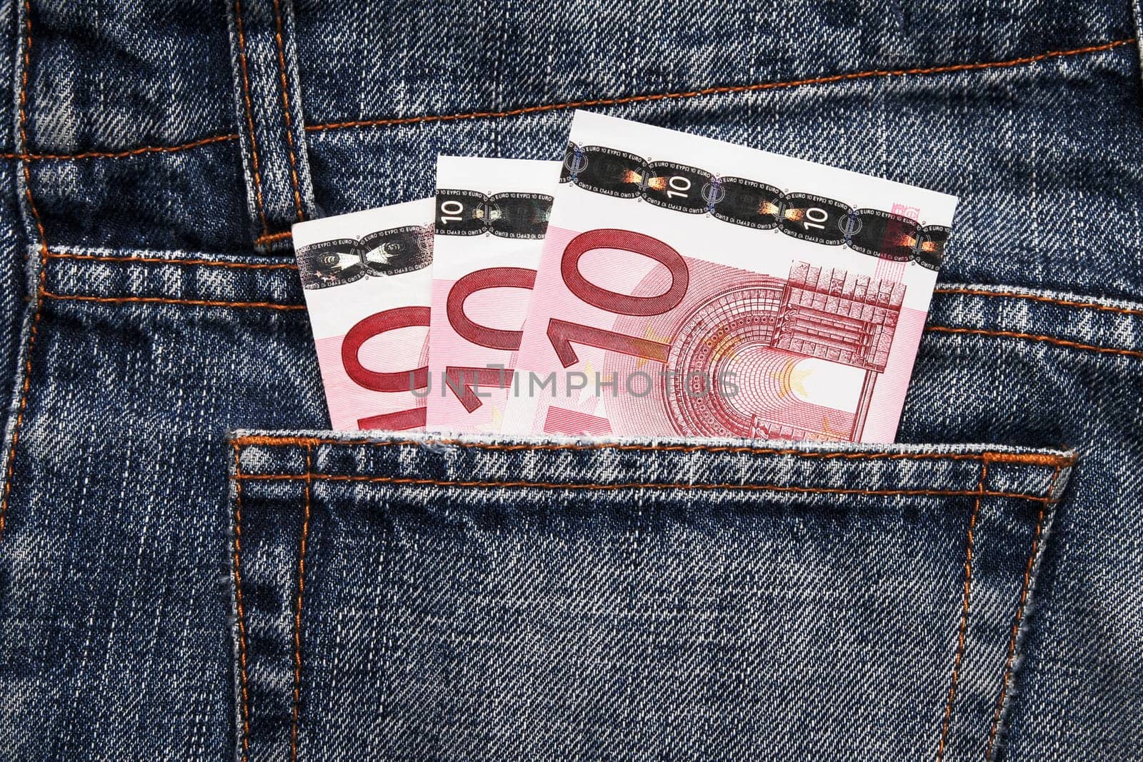 Euro Pocket Money In Blue Jeans