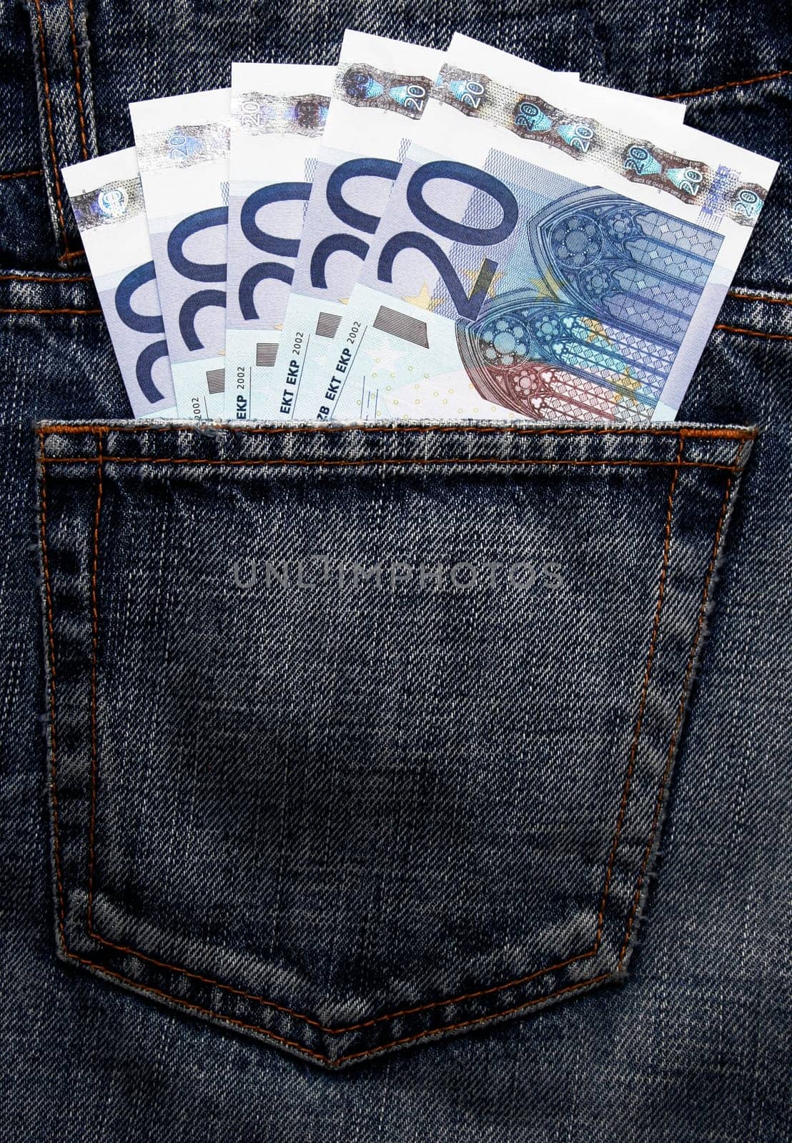 Euro Pocket Money In Blue Jeans
