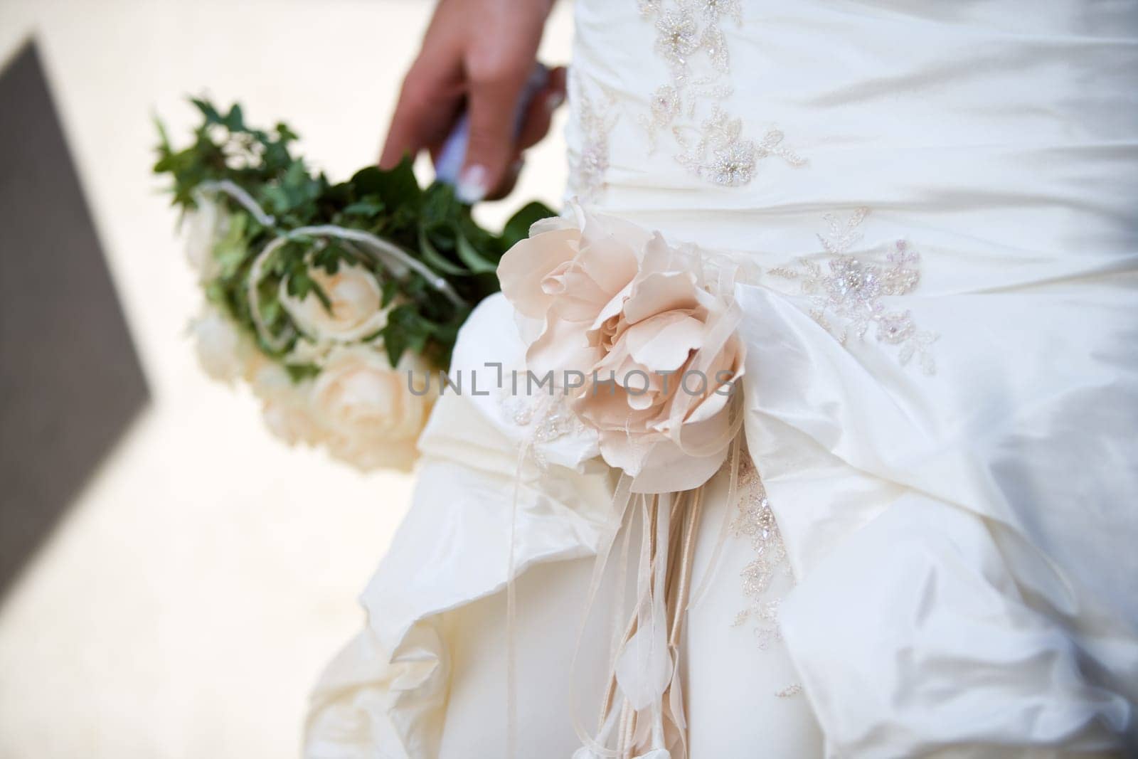 Detail on wedding dress