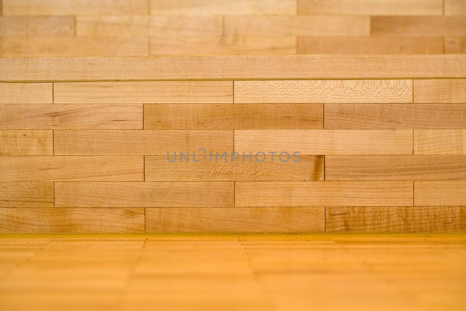 Parquet flooring in top view horizontal