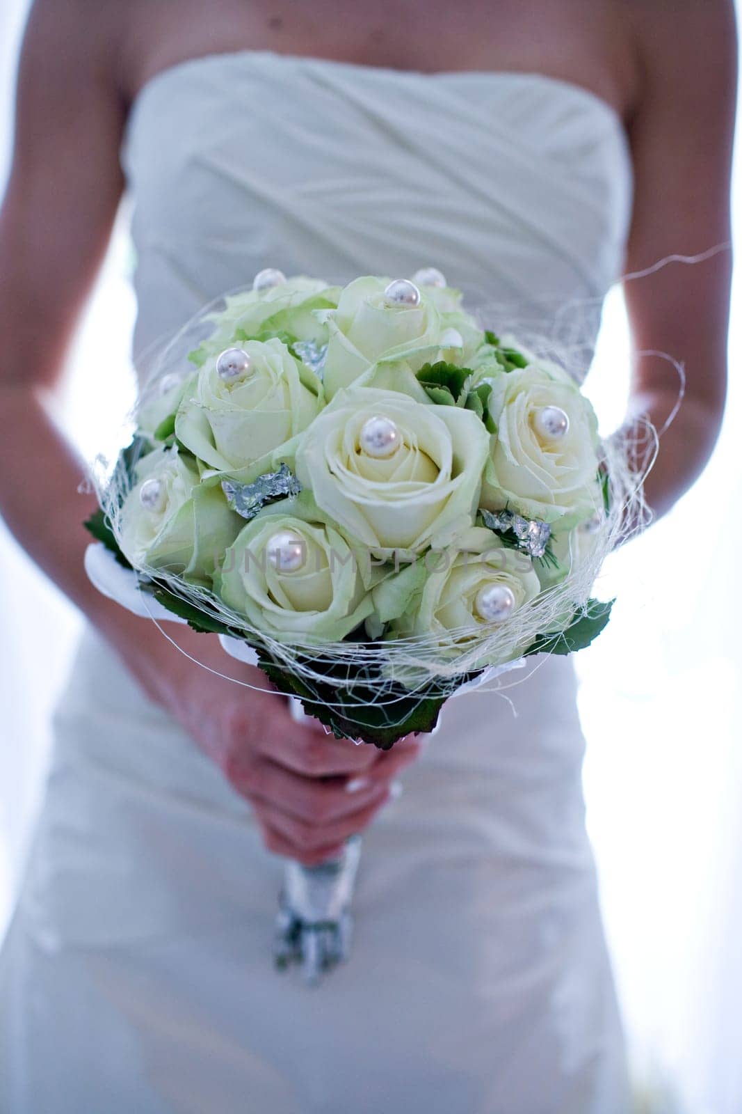 Bride holding bridal bouquet