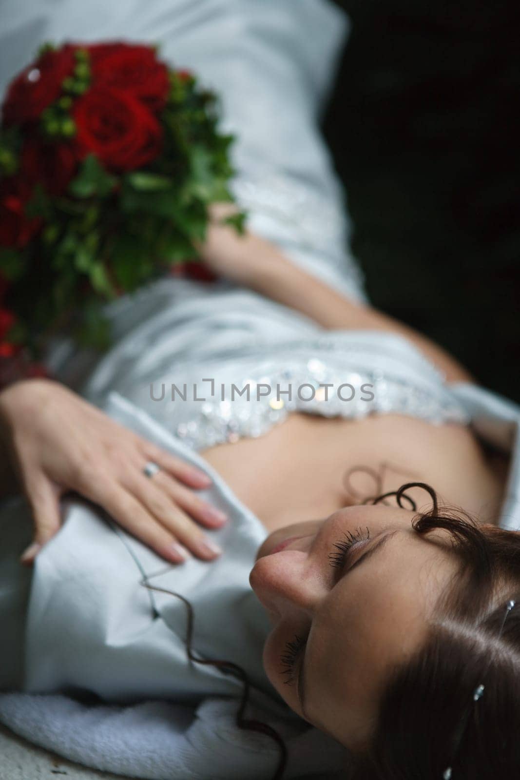 Bride from above. Low field of focus.