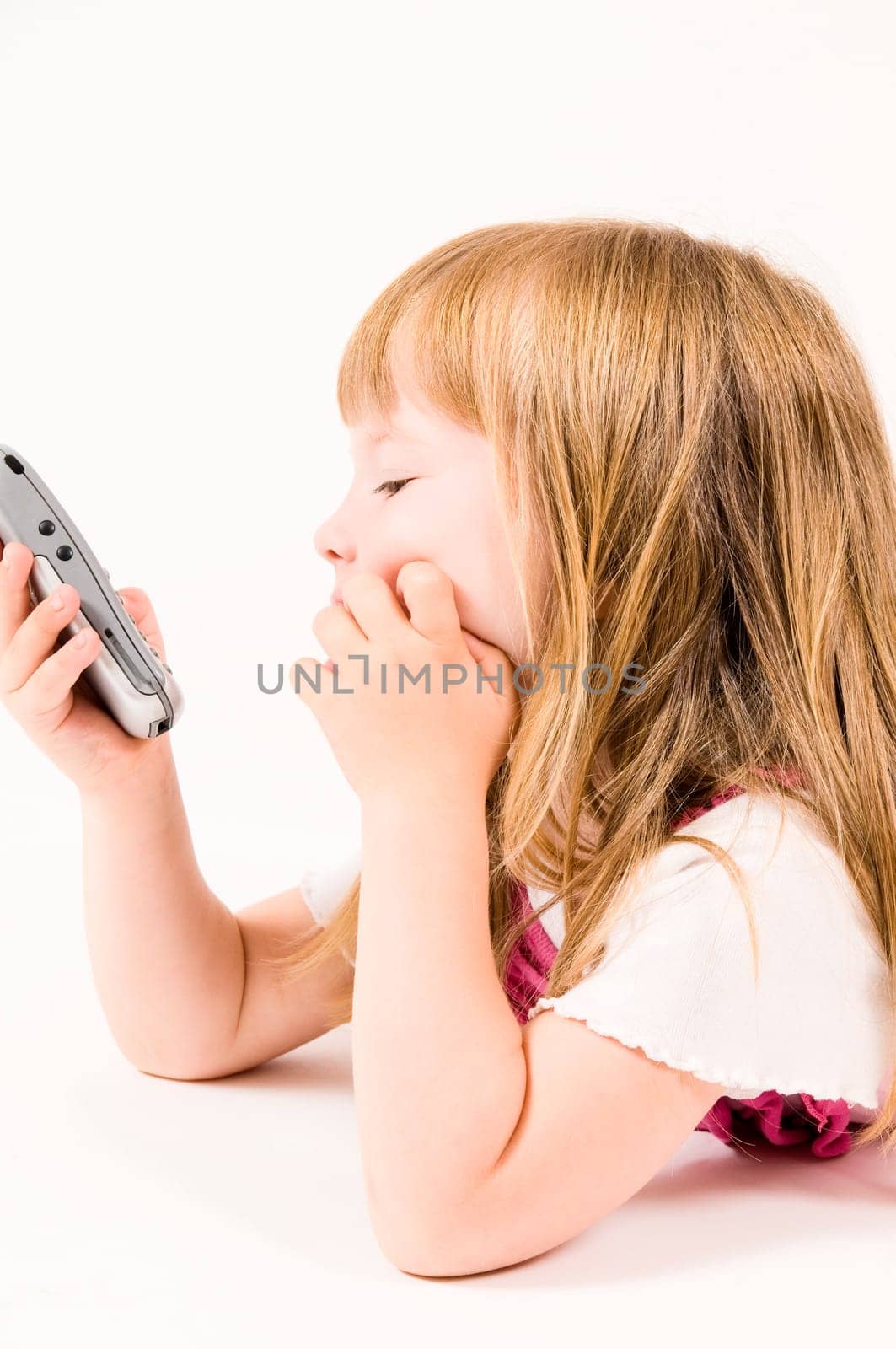 girl looking at phone