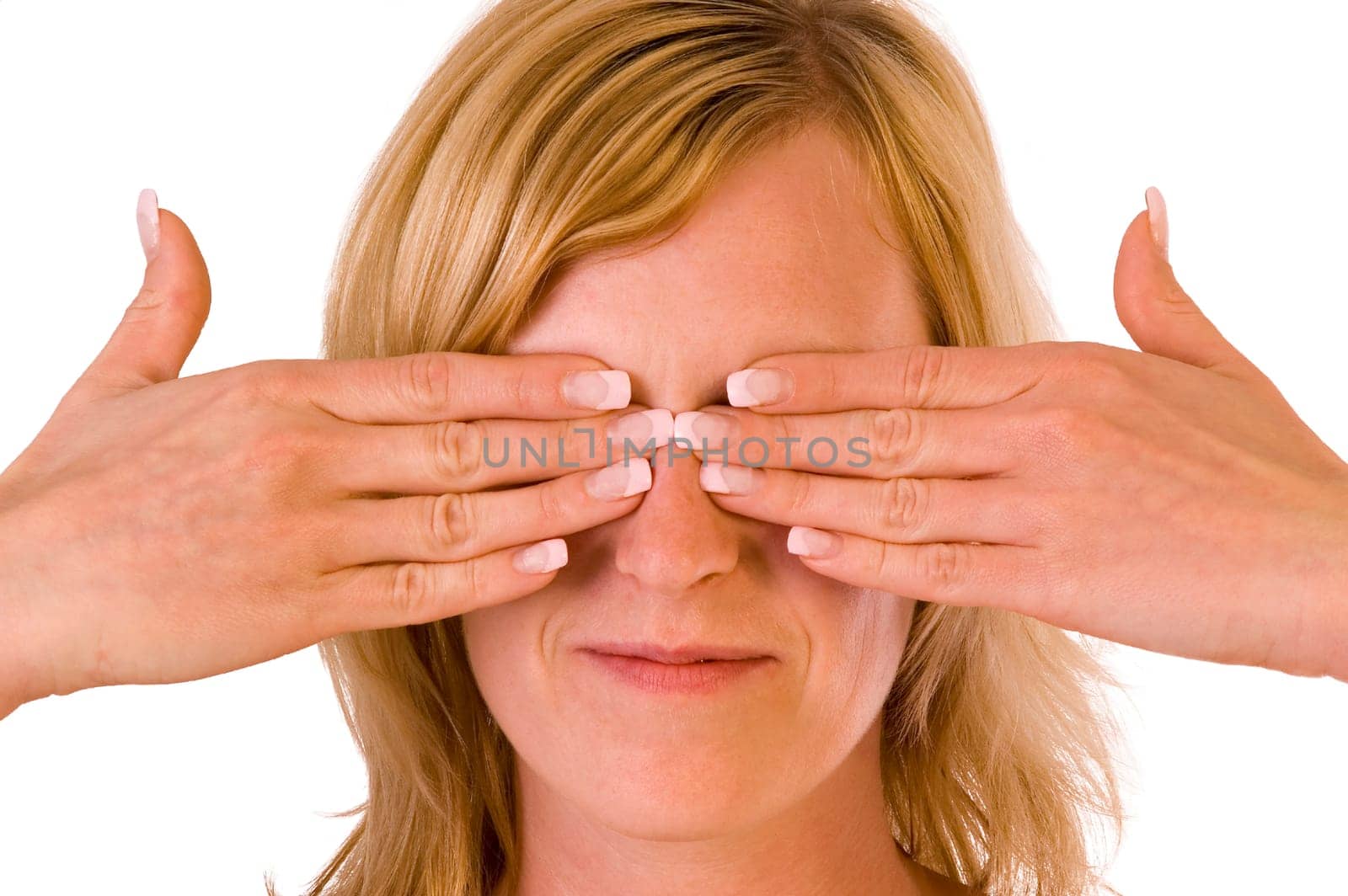 hands at the eyes