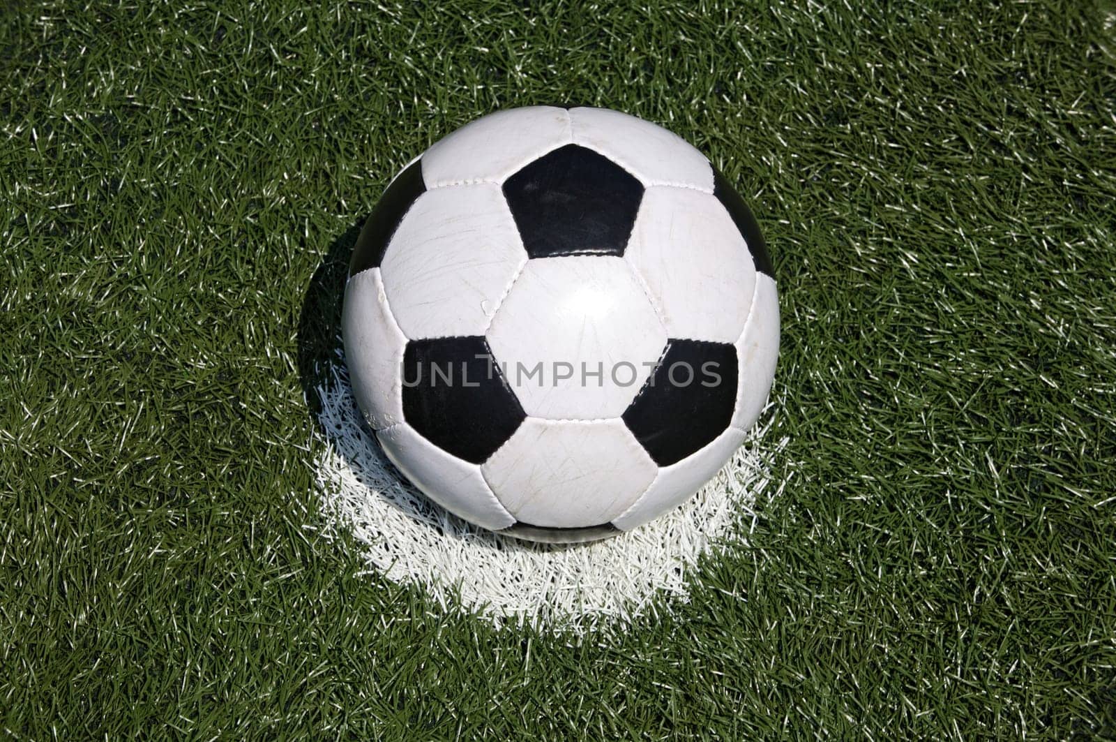 Soccer ball on the penalty point