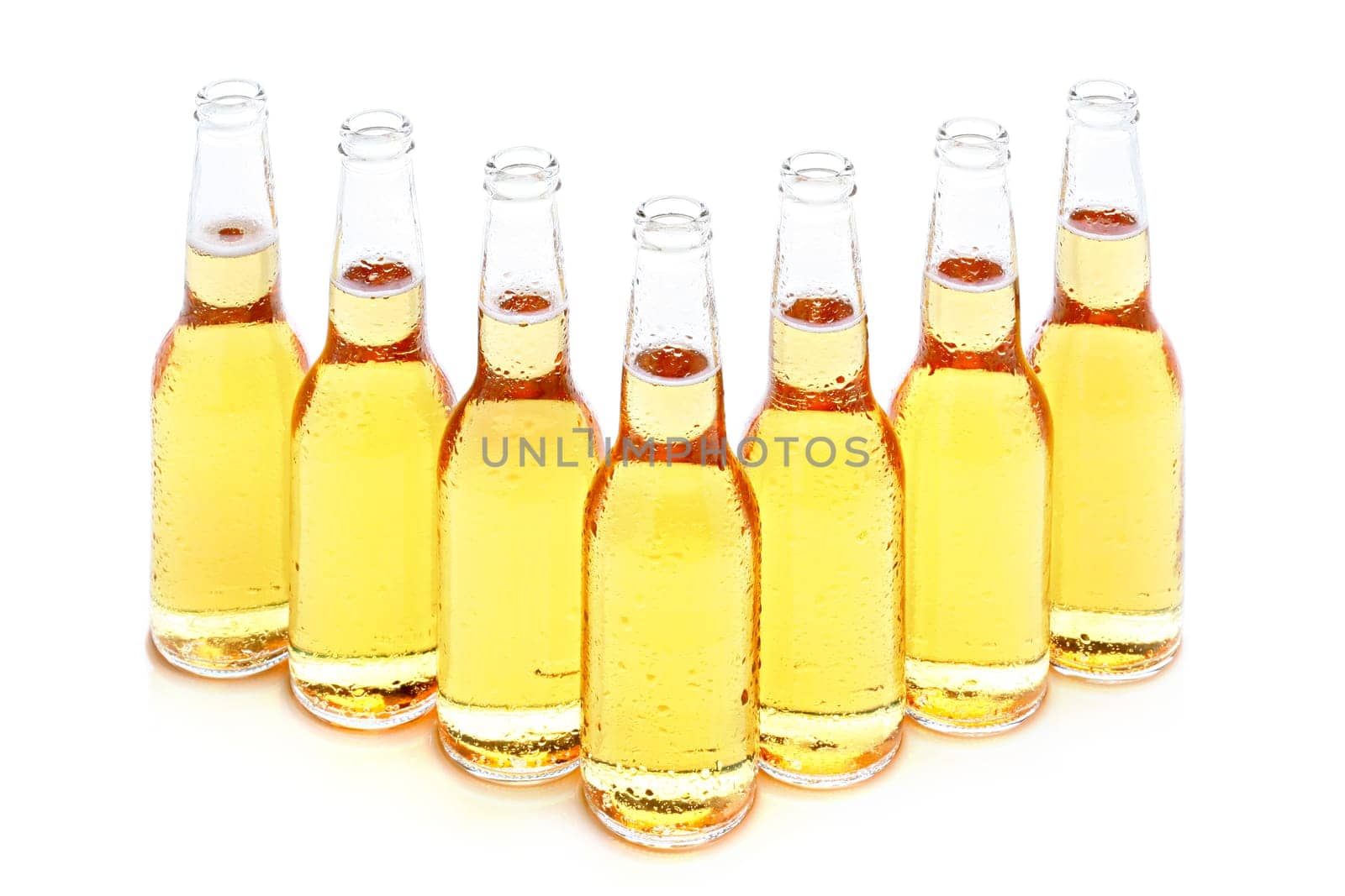 beer bottles group isolated