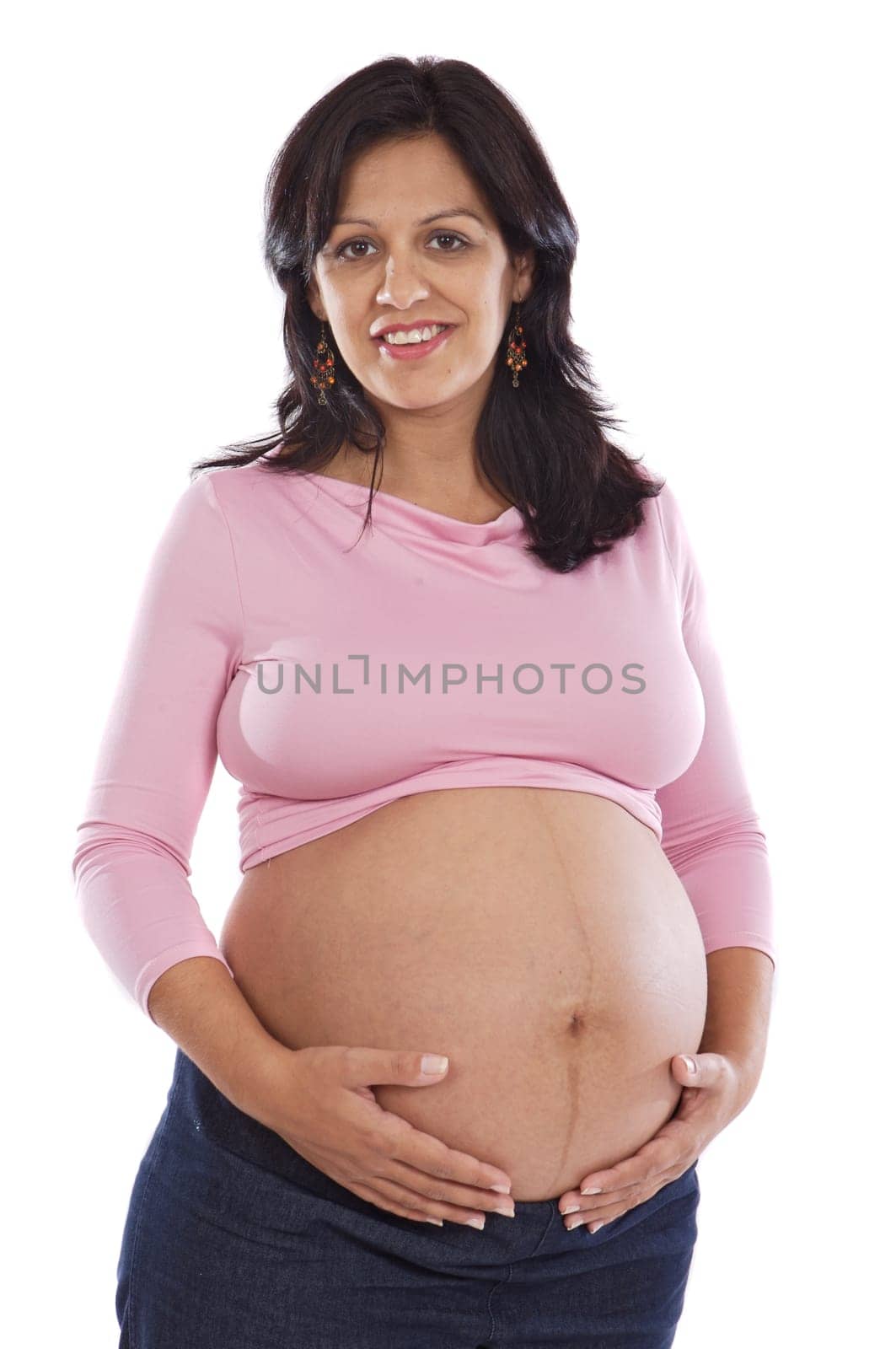 Pregnant girl feeling kicked